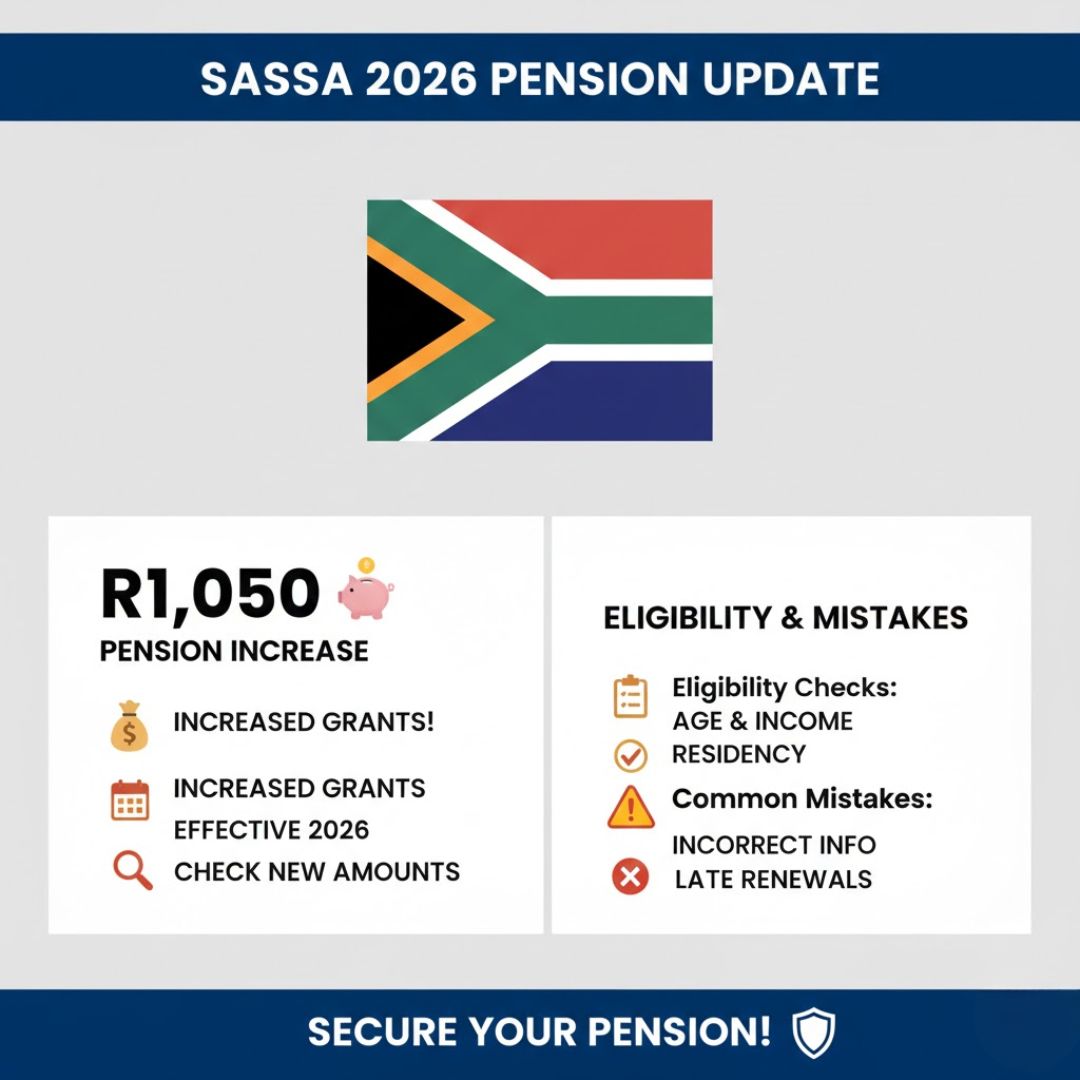 SASSA R1,050 Pension Increase 2026